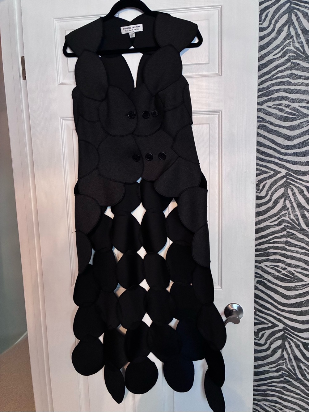SOHUNG Designs Black Long Circular Panel Vest